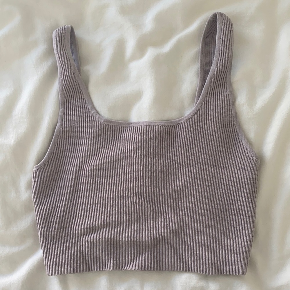 Aritzia Sculpt Cropped Tank in Munro Mauve